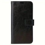iPhone 12 Pro Max Flip PU Leather Wallet Case (Black) - Mobile Phone