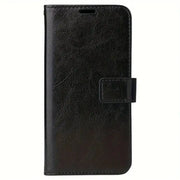 iPhone 12 Pro Max Flip PU Leather Wallet Case (Black) - Mobile Phone