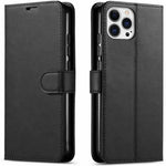 iPhone 12 Pro Max Flip PU Leather Wallet Case (Black) - Mobile Phone