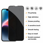 iPhone 13 Pro Max Privacy Tempered Glass Screen Protector – 9H HD Anti-Spy 2.5D Rounded Edge Impact & Scratch Resistant