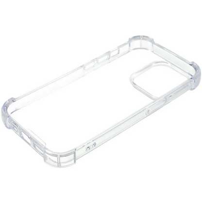 Clear phone case on a white background