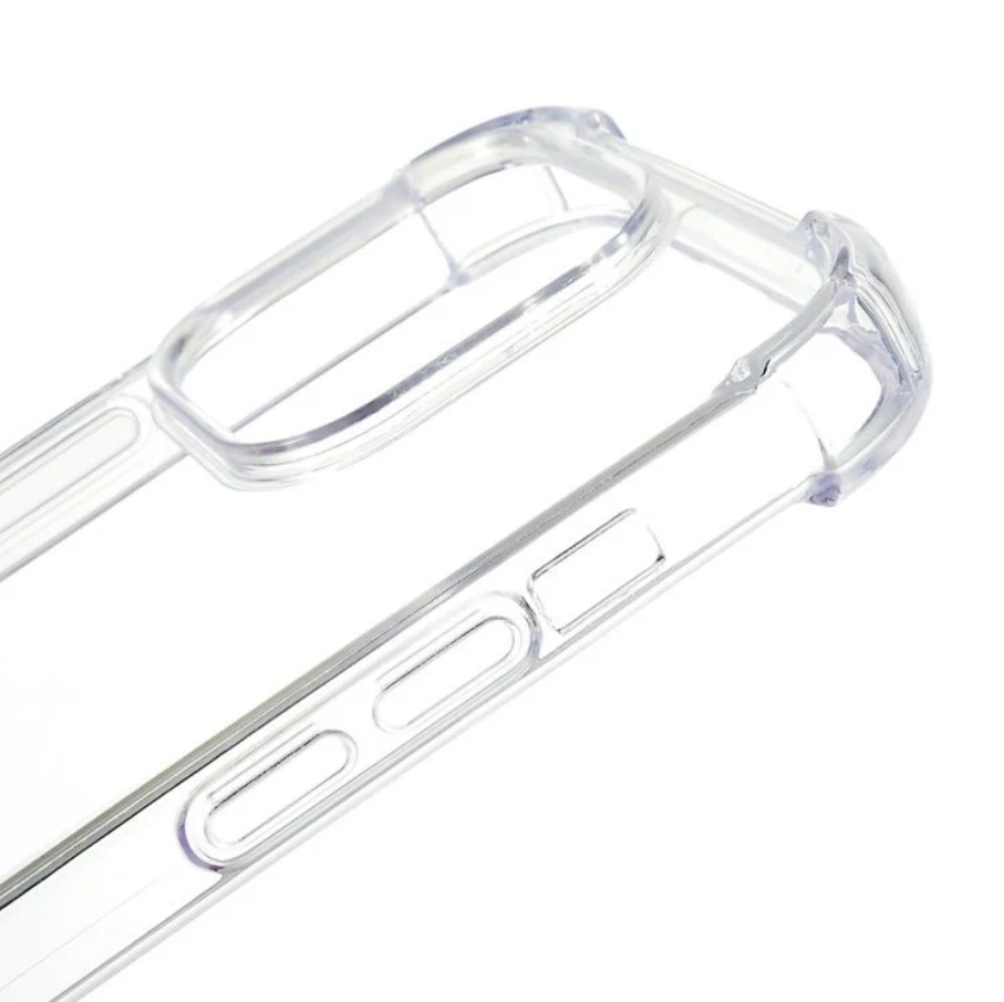 Clear phone case on a white background