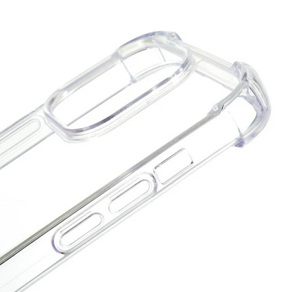 Clear phone case on a white background
