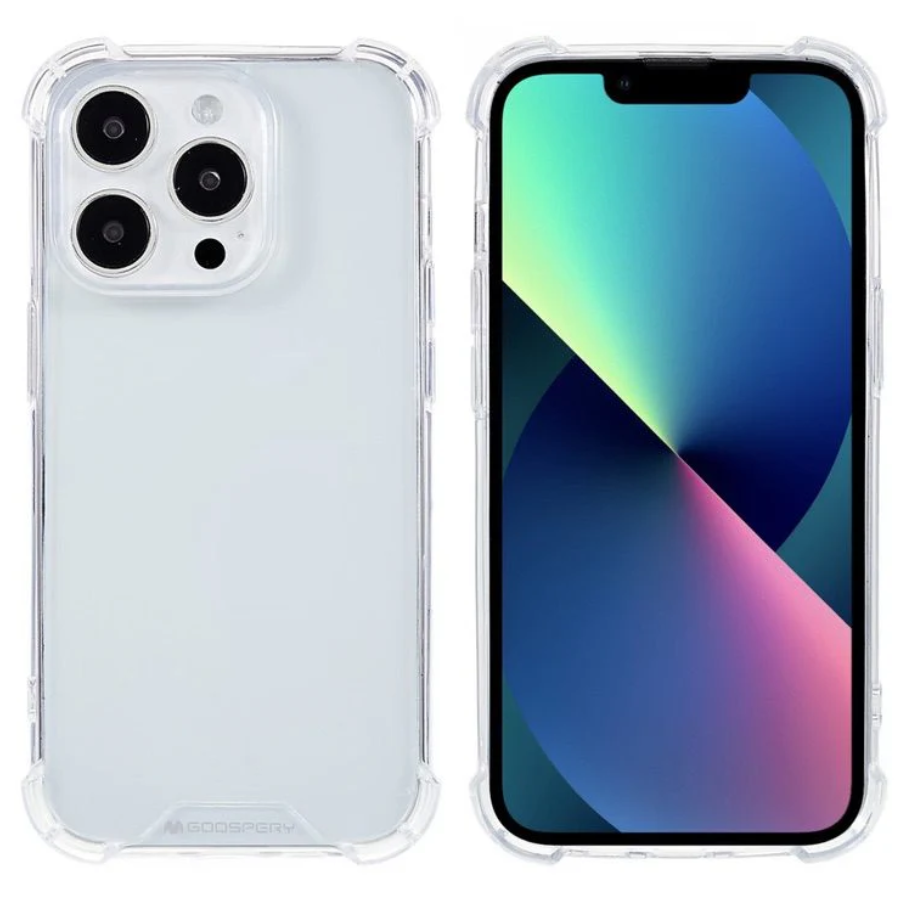 Clear phone case on a white background