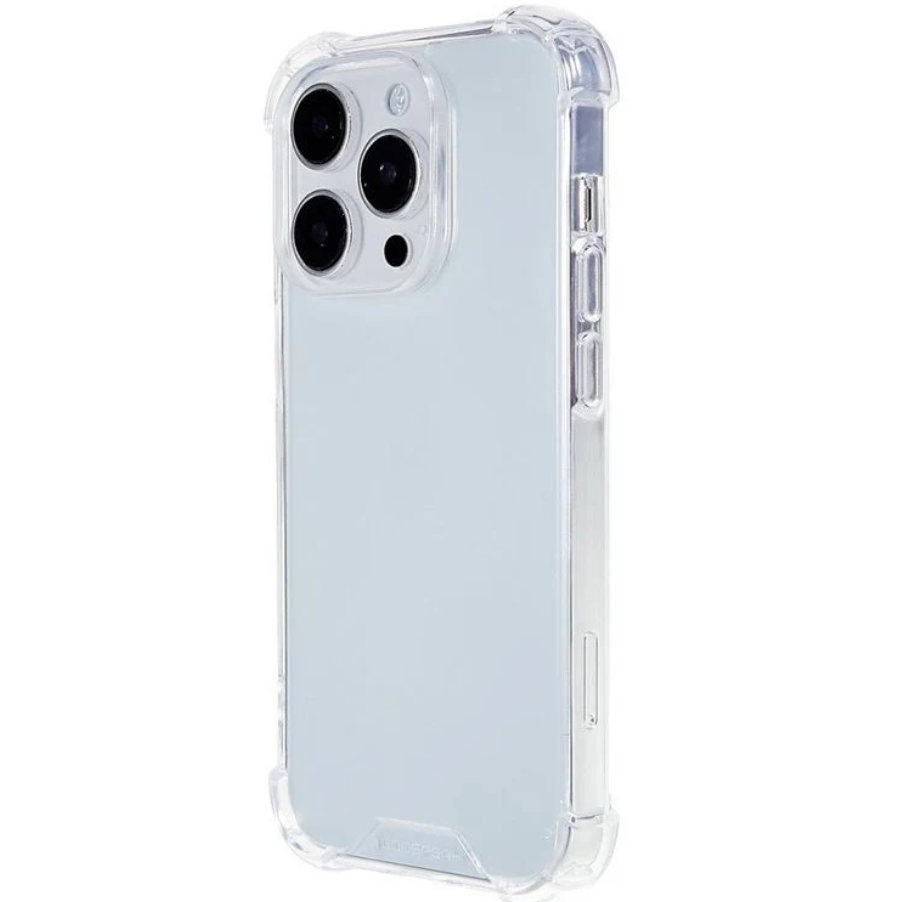 Clear phone case on a white background