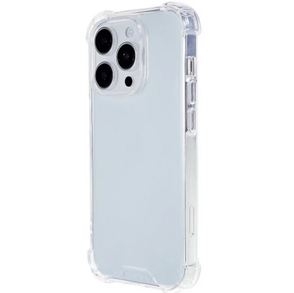 Clear phone case on a white background
