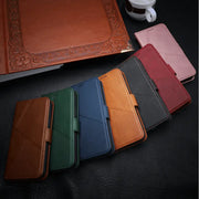 iPhone 15 Flip Wallet Case Cowhide Dot Pattern - Mobile Phone