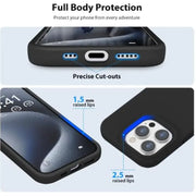 iPhone 15 Pro Silicone Case – Soft Protective Cover (Black Blue Red)