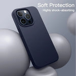 iPhone 15 Pro Silicone Case – Soft Protective Cover (Black Blue Red)