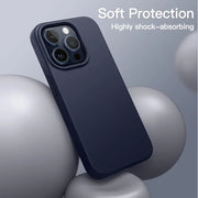 iPhone 15 Pro Silicone Case – Soft Protective Cover (Black Blue Red)