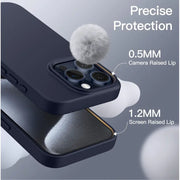 iPhone 15 Pro Silicone Case – Soft Protective Cover (Black Blue Red)