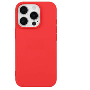 iPhone 15 Pro Silicone Case – Soft Protective Cover (Black Blue Red) - Red