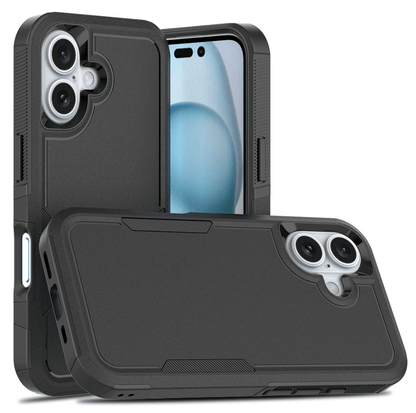 iPhone 16 dual layer armor hard case black