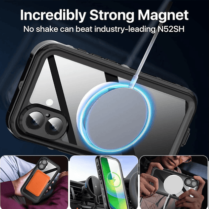 iPhone 16 Shockproof Waterproof Case with Clear Back