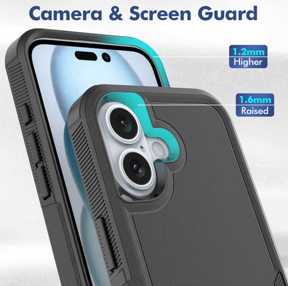 iPhone 16 Plus armor hard case for camera & screen guard