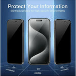 iPhone 16 Plus Privacy Tempered Glass Screen Protector – 9H HD Anti-Spy 2.5D Rounded Edge Impact & Scratch Resistant