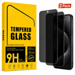 iPhone 16 Privacy Tempered Glass Screen Protector (2 Pack) – 9H HD Anti-Spy 2.5D Rounded Edge Impact & Scratch Resistant