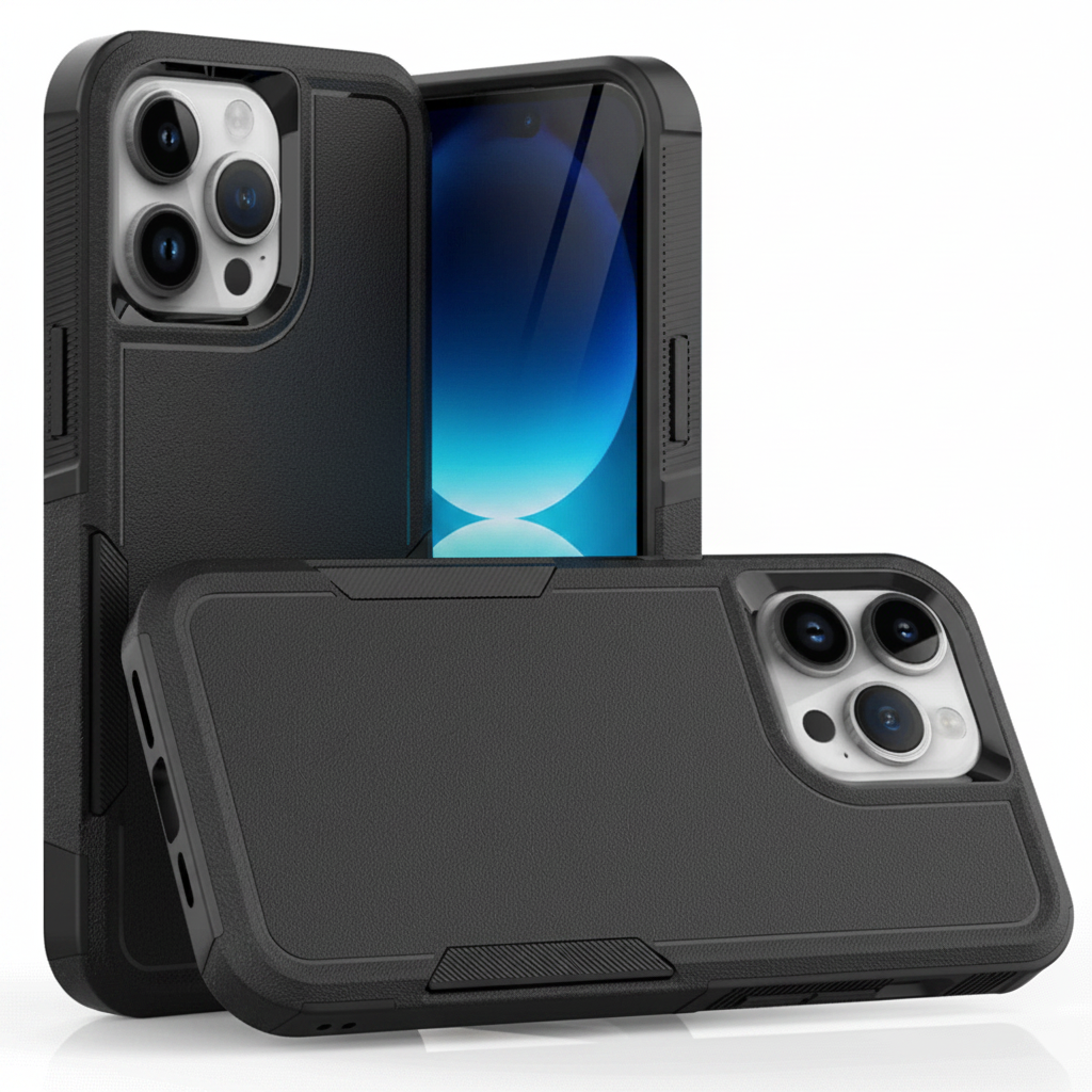 iPhone 16 Pro dual layer armor hard case black