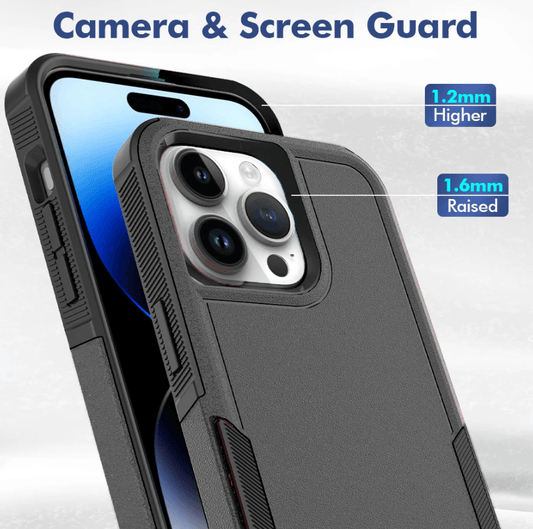 iPhone 16 Pro armor hard case for camera & screen guard