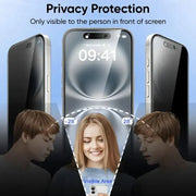iPhone 16 Pro Max Privacy Tempered Glass Screen Protector – 9H HD Anti-Spy 2.5D Rounded Edge Impact & Scratch Resistant