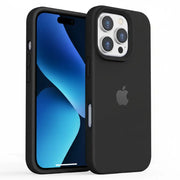 iPhone 16 Pro Max Silicone Case – Soft Protective Cover (Black Blue Red) - Black