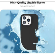 iPhone 16 Pro Silicone Case – Soft Protective Cover (Black Blue Red)