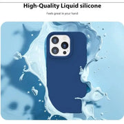 iPhone 16 Pro Silicone Case – Soft Protective Cover (Black Blue Red)