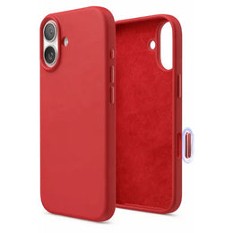 iPhone 16 Silicone Case – Soft Protective Cover - Red