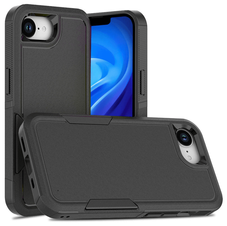 iPhone 16e dual layer armor hard case black