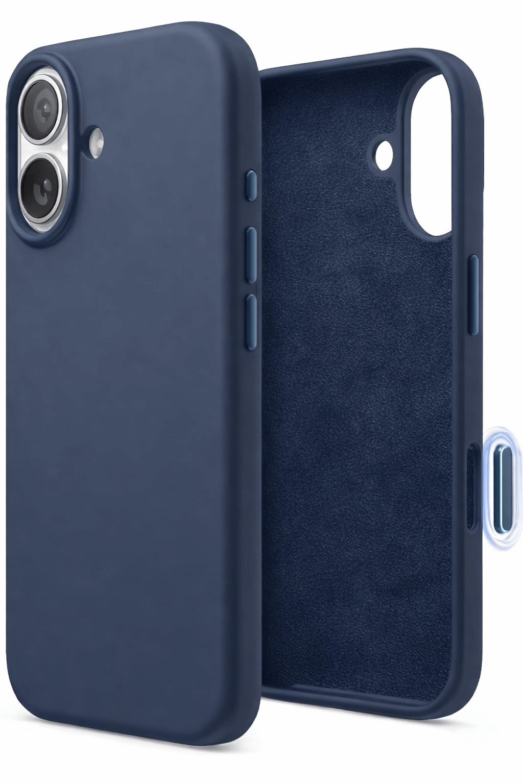 Navy blue phone case with a textured finish on a white background