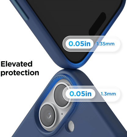 Phone case with elevated protection feature shown on a white background