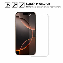 Iphone 17 Clear Tempered Glass Screen Protector (2 Pack) – 9H HD 2.5D Rounded Edge Impact & Scratch Resistant