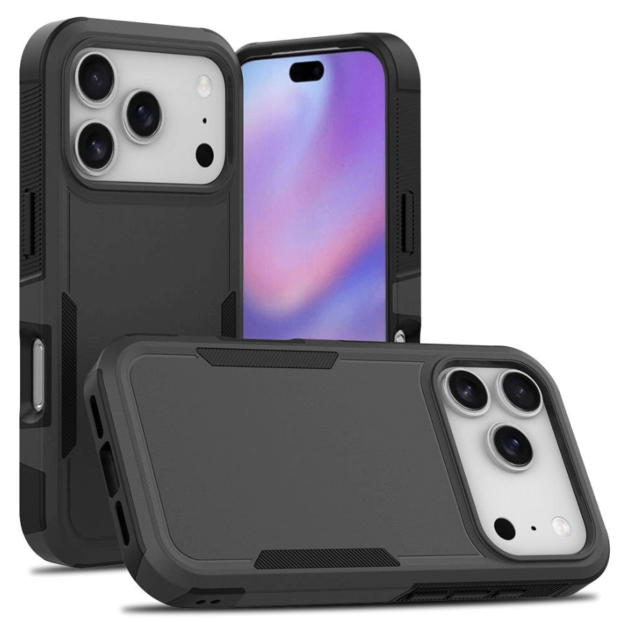iPhone 17 Pro Max dual layer armor hard case black