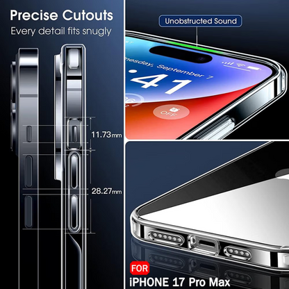 Phone case with precise cutouts and unobstructed sound for iPhone 17 Pro Max