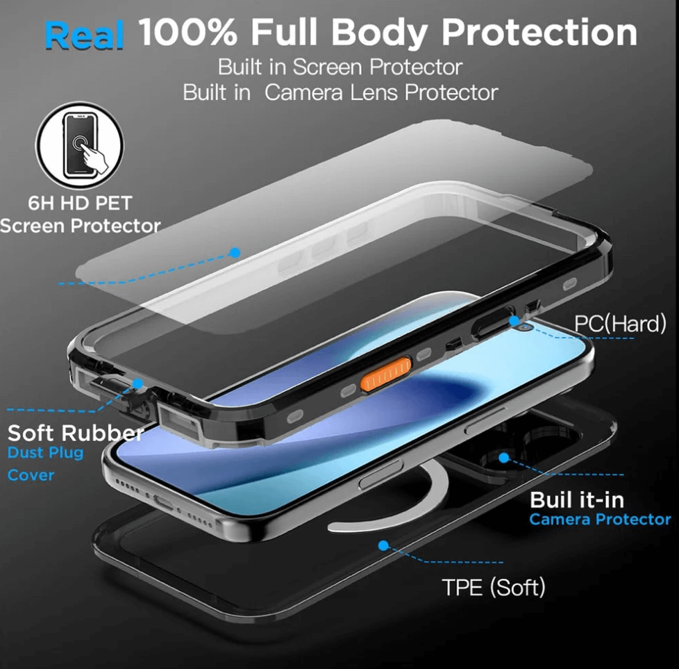 IP68 waterproof protective case for iPhone 17 Pro