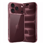A translucent smoky rose gold phone case shown on the front and back of an iPhone, displayed against a solid white background.