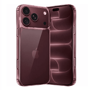 A translucent smoky rose gold phone case shown on the front and back of an iPhone, displayed against a solid white background.