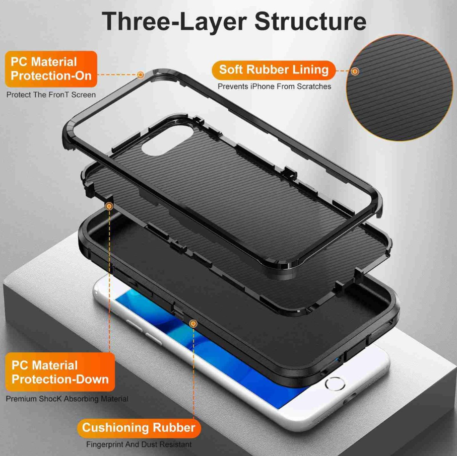 Front protection iPhone 7 Plus Triple Layer Case NZ