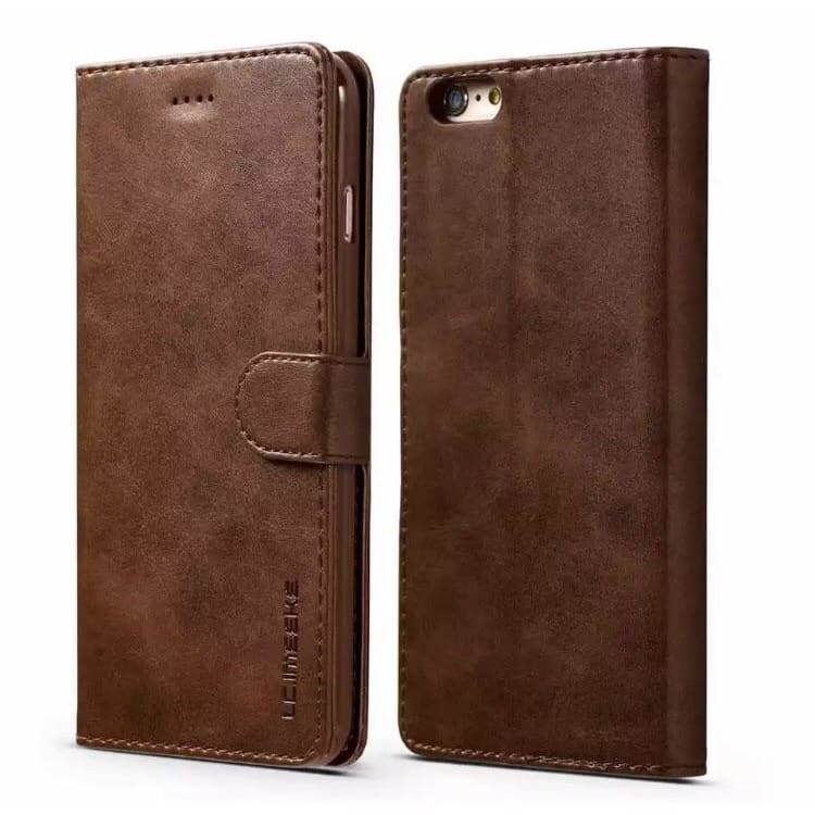 Synthetic Leather Flip Case for iPhone SE (3rd / 2nd Gen) (Brown)