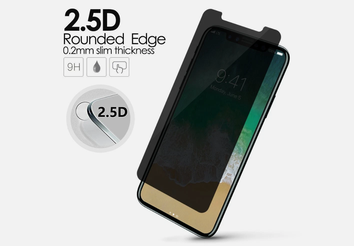9H Hardness Privacy Tempered Glass for iPhone X