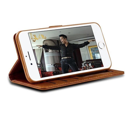 Synthetic Leather Flip Case for iPhone XR (Brown)
