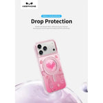 Keephone 3D Heart Glitter Case for iPhone 17 Pro | MagSafe Compatible (Peachy) - Mobile Phone