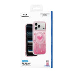 Keephone 3D Heart Glitter Case for iPhone 17 Pro Max | MagSafe Compatible (Peachy) - Mobile Phone