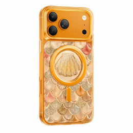 Keephone Iceland Glitter Case for iPhone 17 Pro Max | 3D Diamond Shell MagSafe - Orange - Mobile Phone