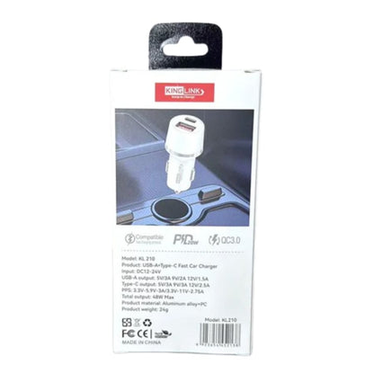 Kinglink 20W 2 USB A+C car charger KL210