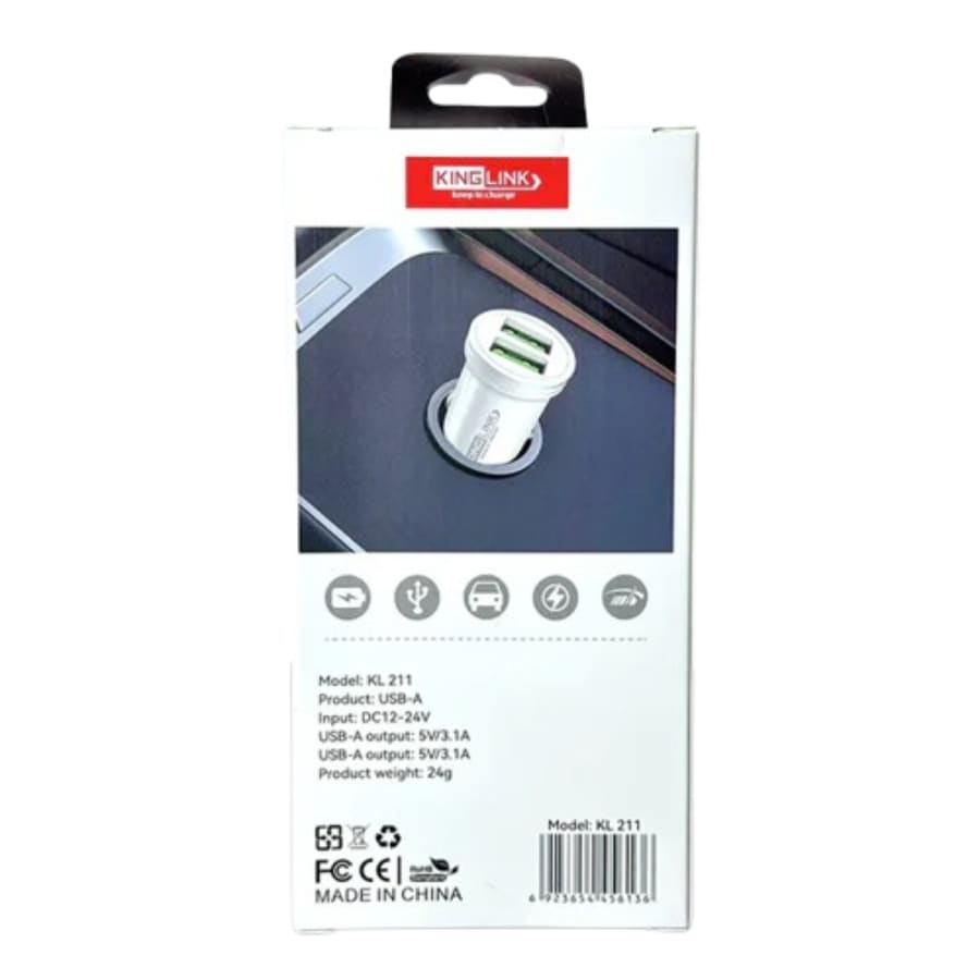 Kinglink 3.1A 2 USB car charger KL211