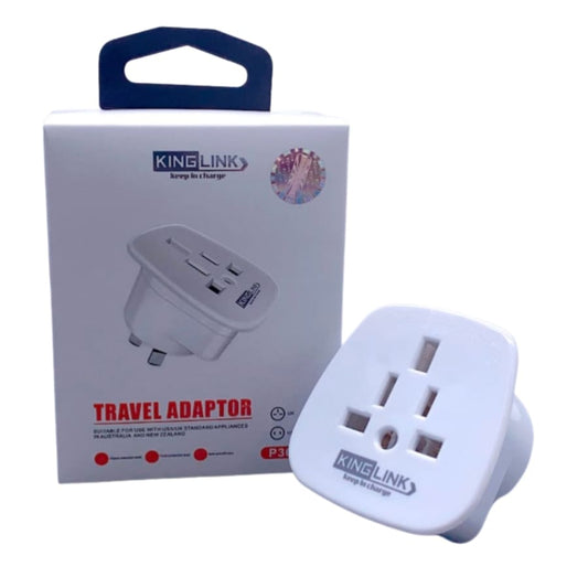 Travel Adapter Kinglink P302 Wall Plug (USA & UK to NZ & AUS)