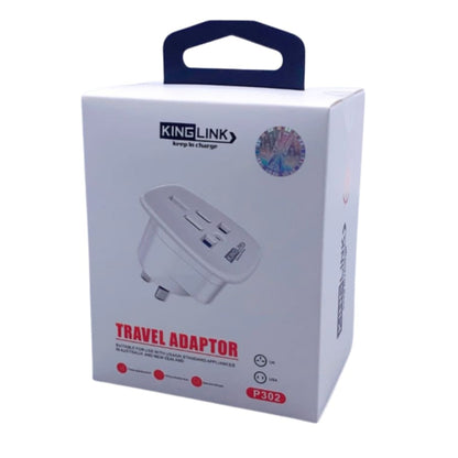 Travel Adapter Kinglink P302 Wall Plug (USA & UK to NZ & AUS)