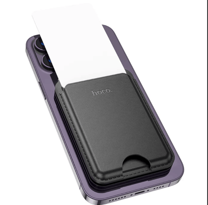 Smartphone with a black phone case featuring the brand 'hoco' on a white background