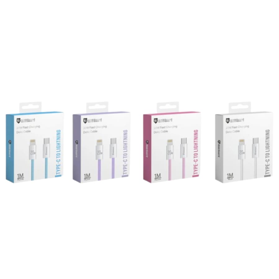 Maxguard 1m Colours 30W Type-C to Lightning Cable